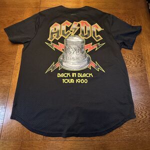 AC/DC Back In Black Tour Concert Baseball Jersey SIze XL Hells Bells Mesh 2022